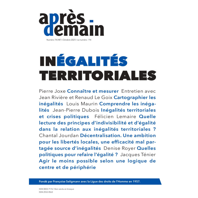 Après-demain 74: inégalités territoriales Après-demain 74: inégalités territoriales