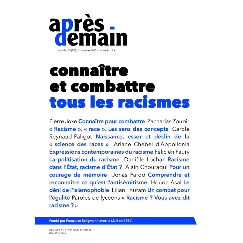 Après-demain 75: Connaître et combattre tous les racismes